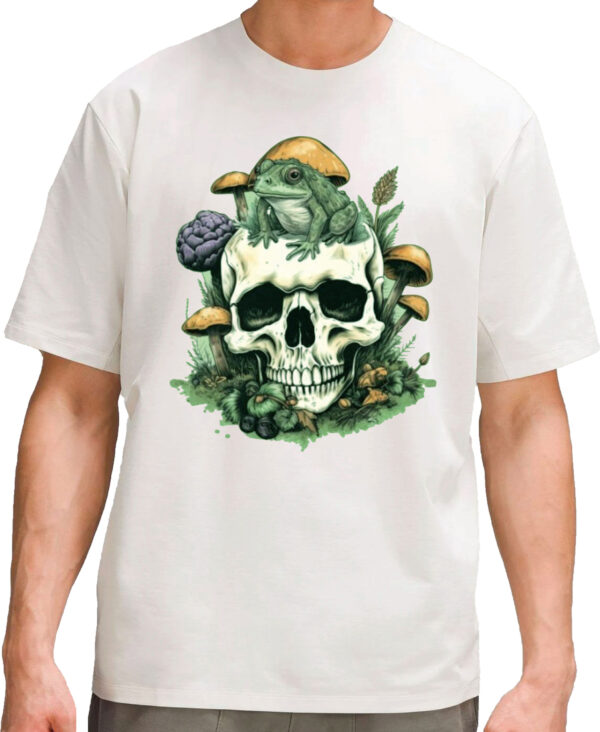 Men Printed Round Neck Cotton Blend White T-Shirt